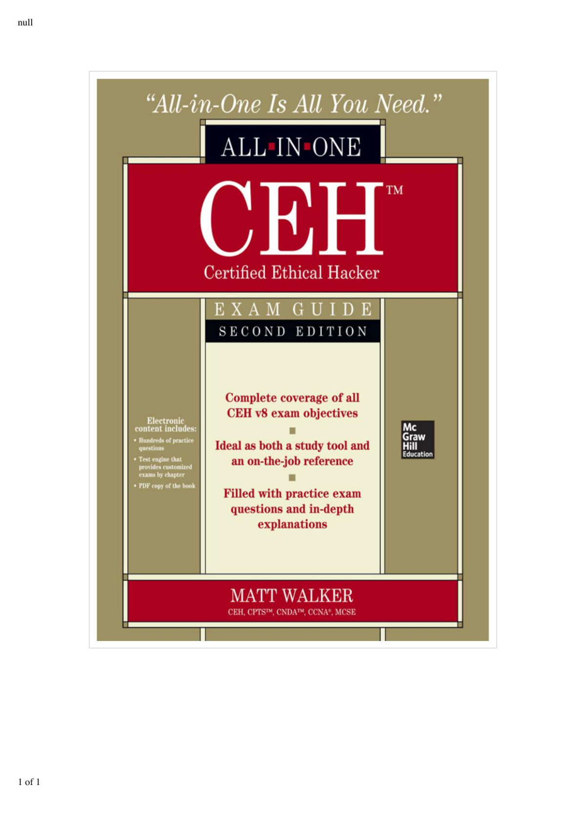 Ceh Certified Ethical Hacker Allinone Exam Guide 2nd Ed Matt Walker