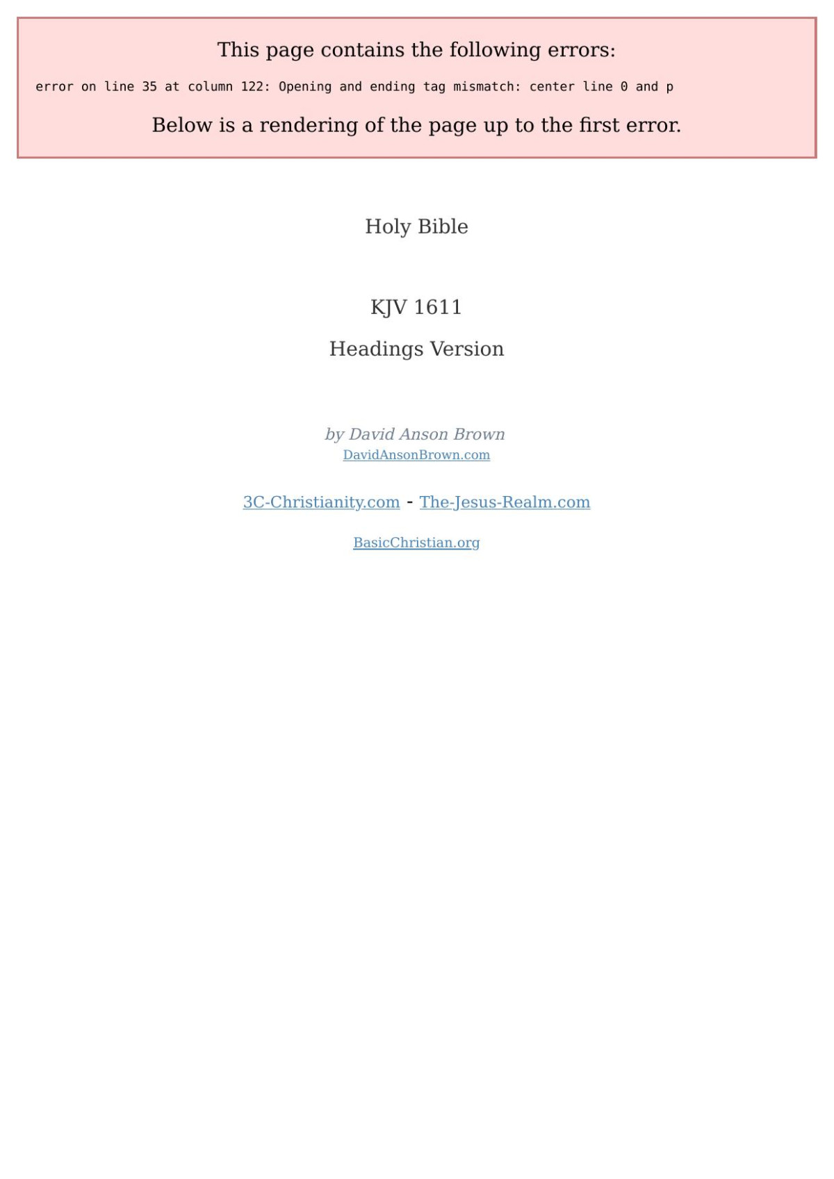 Kjv Quick Refrence Study Headings Bible Basicchristianorg Kjv 1611