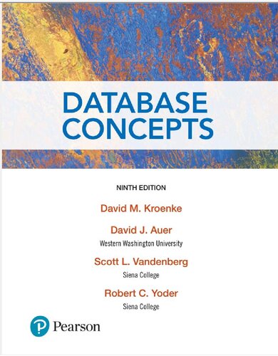 Database Concepts 9th Edition David M Kroenke David J Auer
