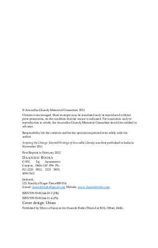 Scripting The Change Selected Writings Of Anuradha Ghandy First Anuradha Ghandy Anand Teltumbde Shoma Sen