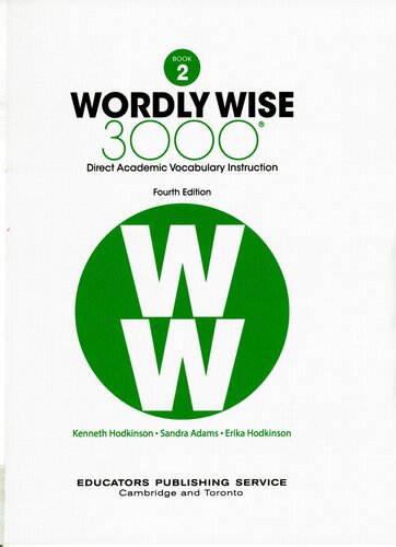 Wordly Wise 3000 Book 2 Direct Academic Vocabulary Instruction 4th Edition Kenneth Hodkinson