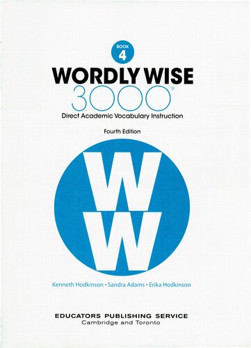Wordly Wise Book 4 3000 Direct Academic Vocabulary Instruction 4th Edition Kenneth Hodkinson