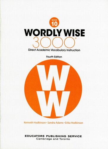 Wordly Wise 3000 Book 10 4th Edition Kenneth Hodkinson Sandra Adams