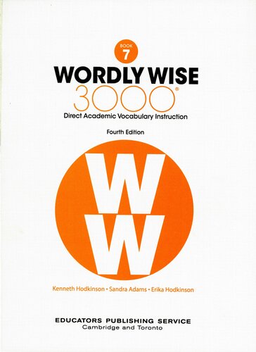 Wordly Wise 3000 Grade 7 Direct Academic Vocabulary Instruction Student Kenneth Hodkinson