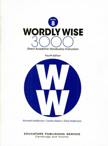Wordly Wise Book 8 3000 Direct Academic Vocabulary Instruction Student Kenneth Hodkinson