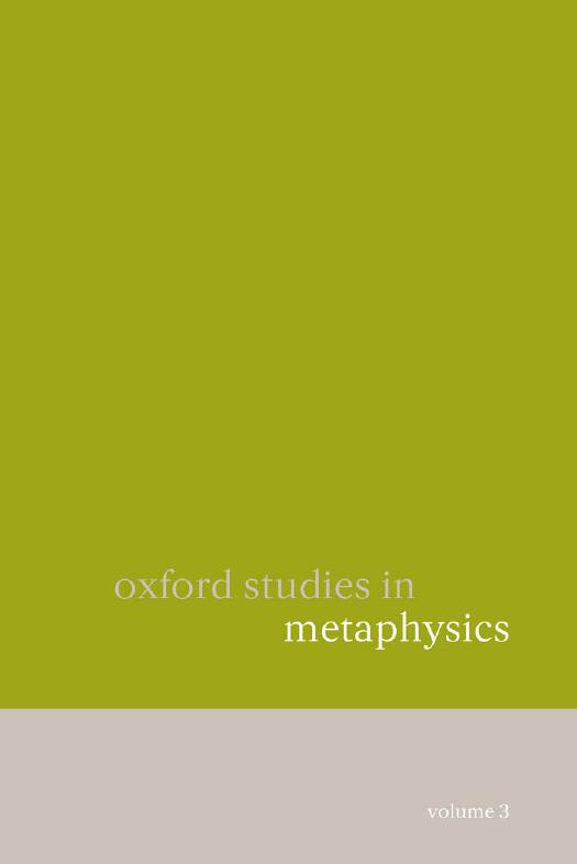 Oxford Studies In Metaphysics Volume 3 1st Edition Dean Zimmerman
