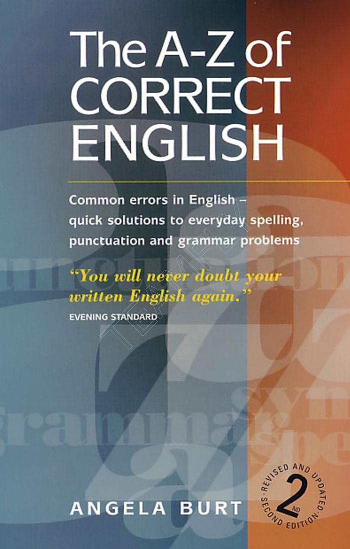 The Az Of Correct English 2nd Burch Angela