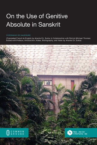 On The Use Of Genitive Absolute In Sanskrit Ferdinand De Saussure