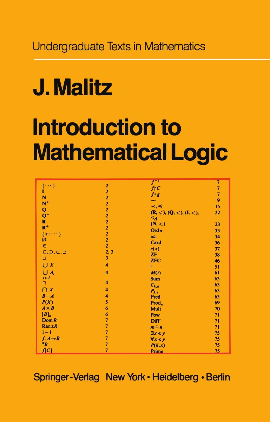 Introduction To Mathematical Logic Set Theory Computable Functions Model Theory Jerome Malitz
