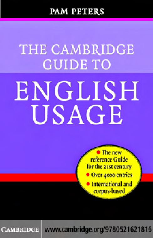 The Cambridge Guide To English Usage Pam Peters