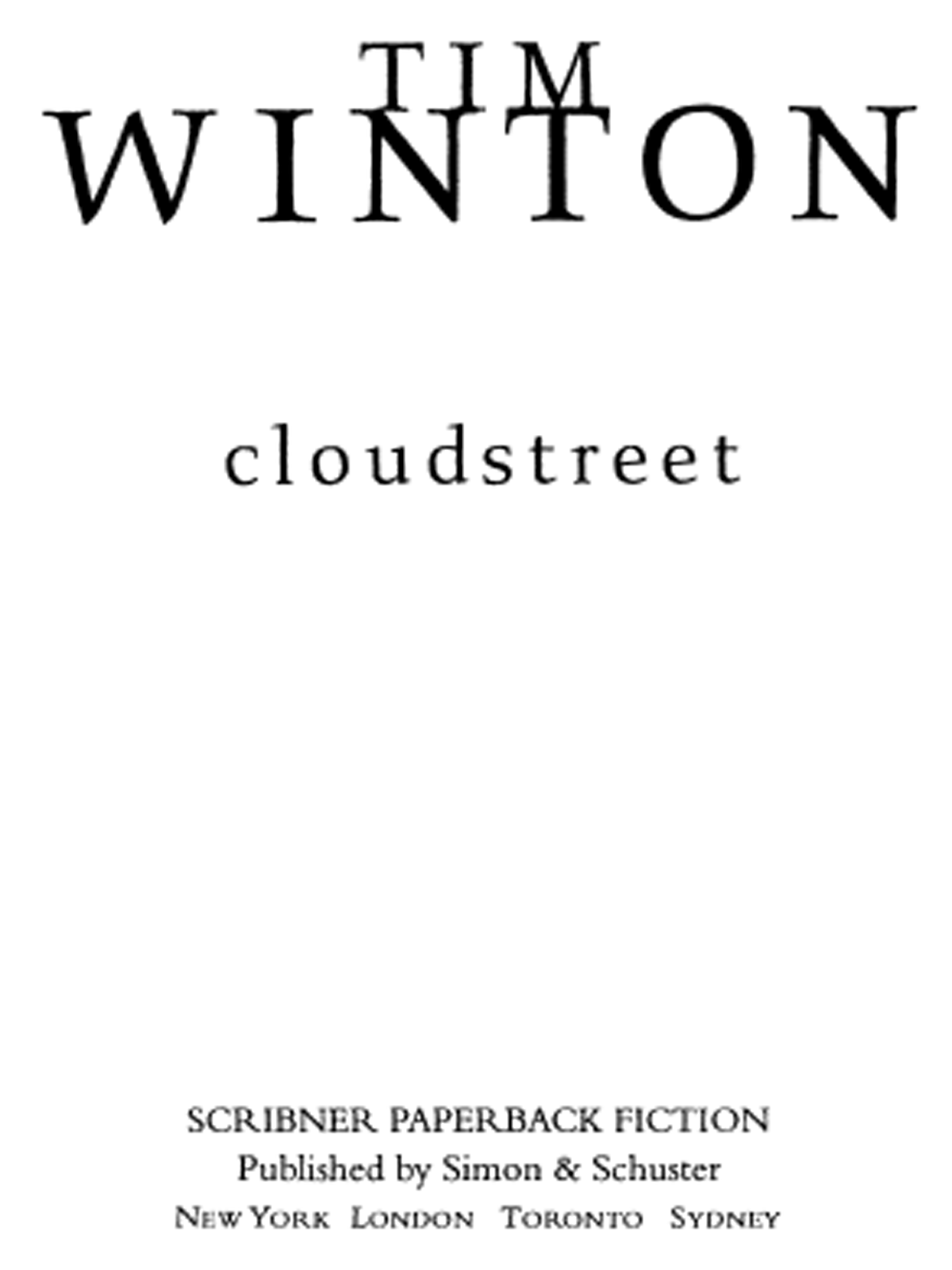 Cloudstreet Tim Winton
