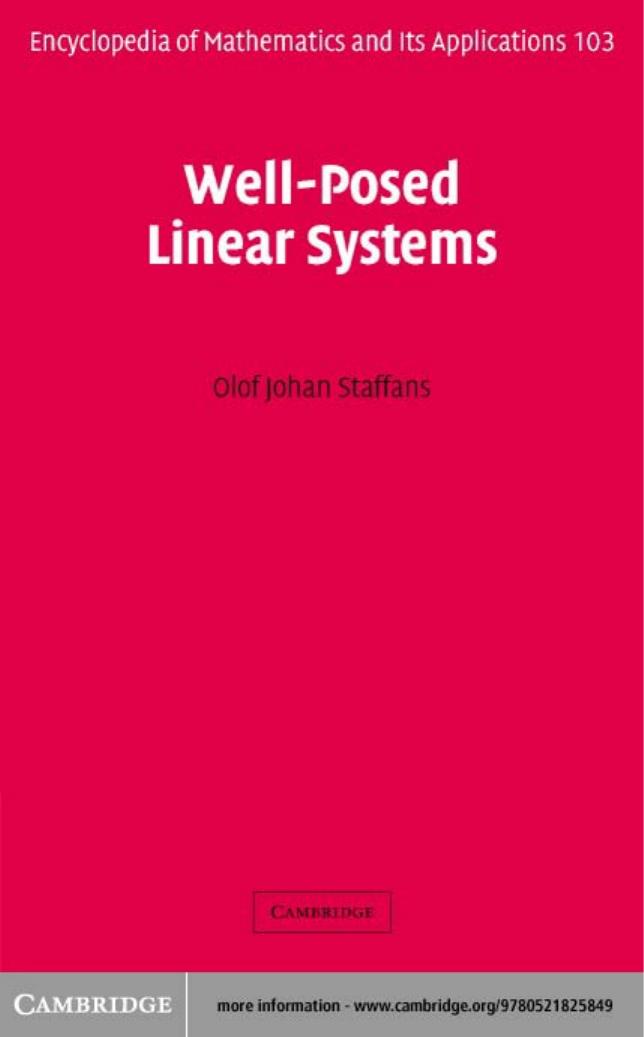 Wellposed Linear Systems Encyclopedia Of Mathematics And Its Applications Series Number 103 Illustrated Staffans