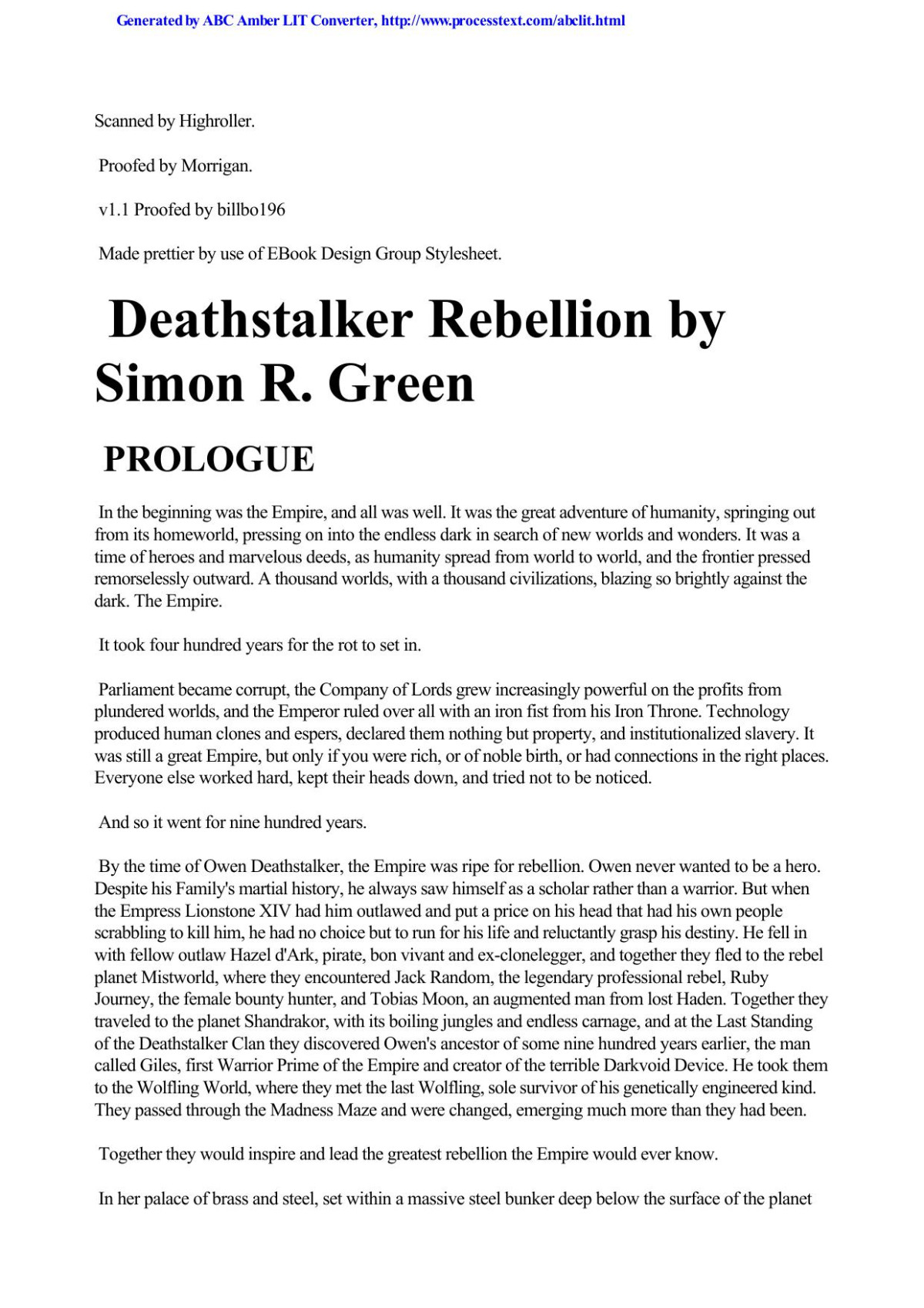 Deathstalker Rebellion Simon R Green