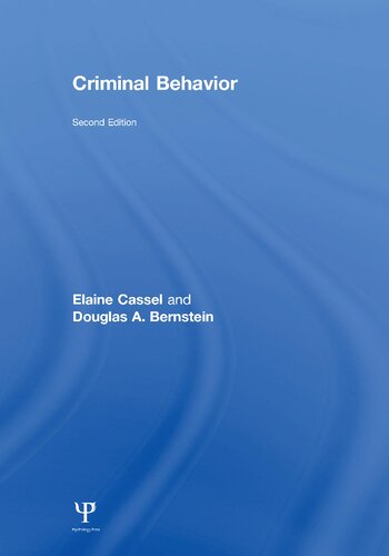 Criminal Behavior 2nd Edition Elaine Cassel Douglas A Bernstein