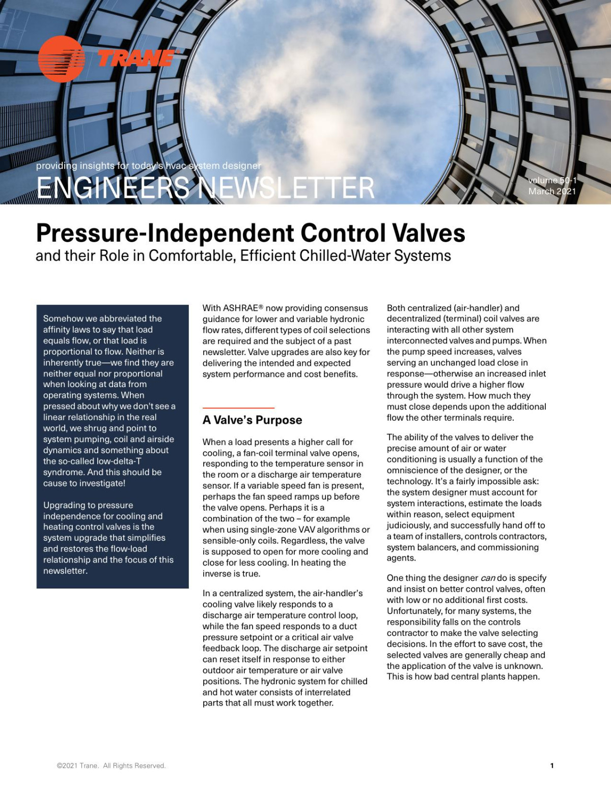 Pressureindependent Control Valves And Their Role In Comfortable Efficient Chilledwater Systems Susanna Hanson