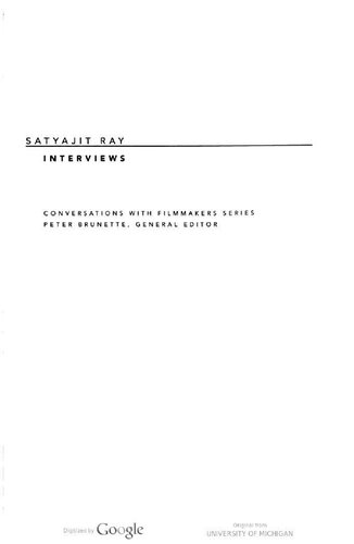 Satyajit Ray Interviews 1st Edition Bert Cardullo