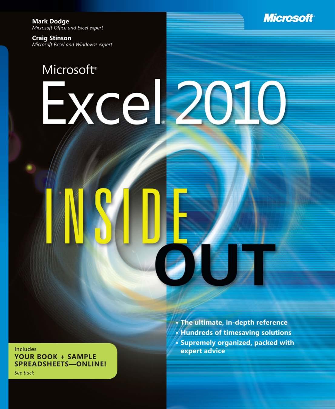 Microsoft Excel 2010 Inside Out Mark Dodge Craig Stinson