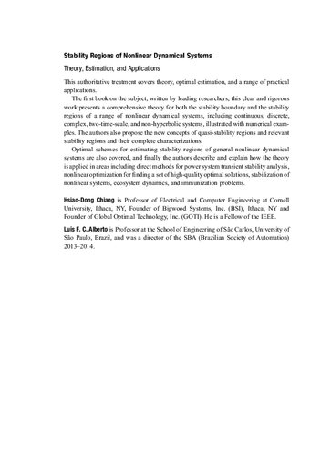 Stability Regions Of Nonlinear Dynamical Systems Theory Estimation And Applications 1st Edition Hsiaodong Chiang