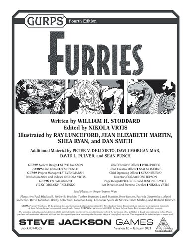 Gurps 4th Edition Furries William H Stoddard