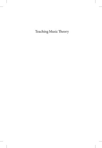 Teaching Music Theory New Voices And Approaches Jennifer Snodgrass