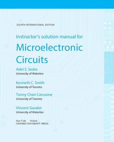 Instructors Solution Manual For Microelectronic Circuits 8th Edition Adel S Sedra