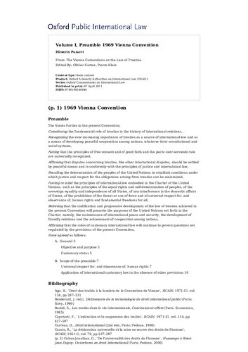 The Vienna Conventions On The Law Of Treaties A Commentary Incomplete Olivier Corten Pierre Klein