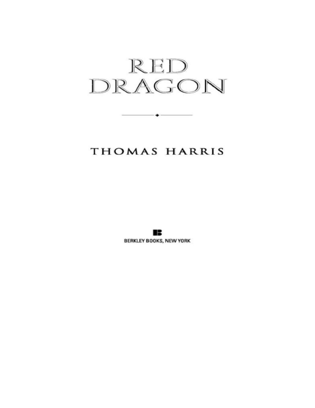 Red Dragon Harris Thomas Harris Thomas