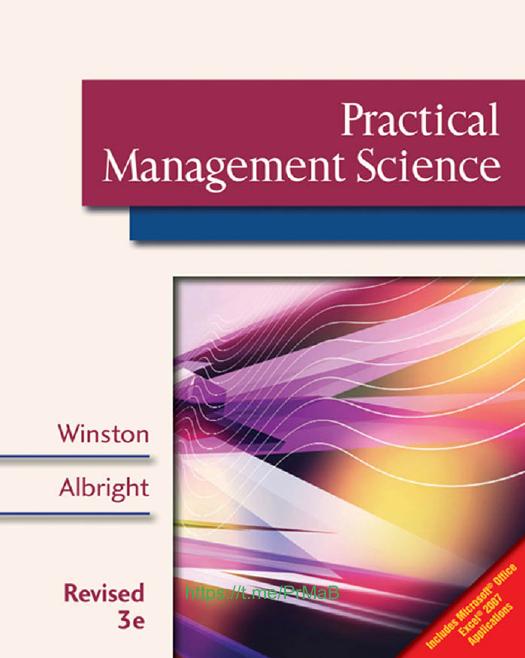 Practical Management Science Revised Third Edition Wayne Winston