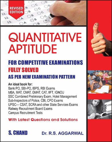 Quantitative Aptitude For Competitive Examinations By Rs Aggarwal Reprint 2017 R S Aggarwal