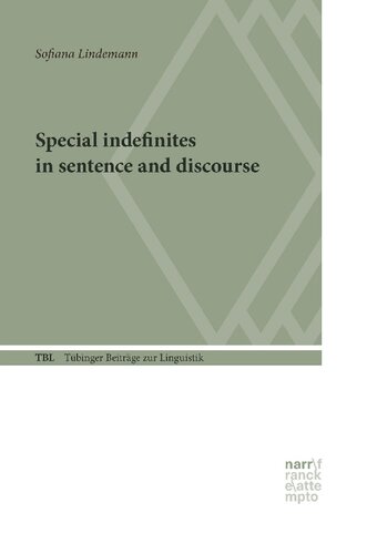 Special Indefinites In Sentence And Discourse Sofiana Lindemann