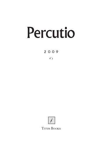 Percutio 2009 Performance Issue Editions De Titus Ed By William Direen