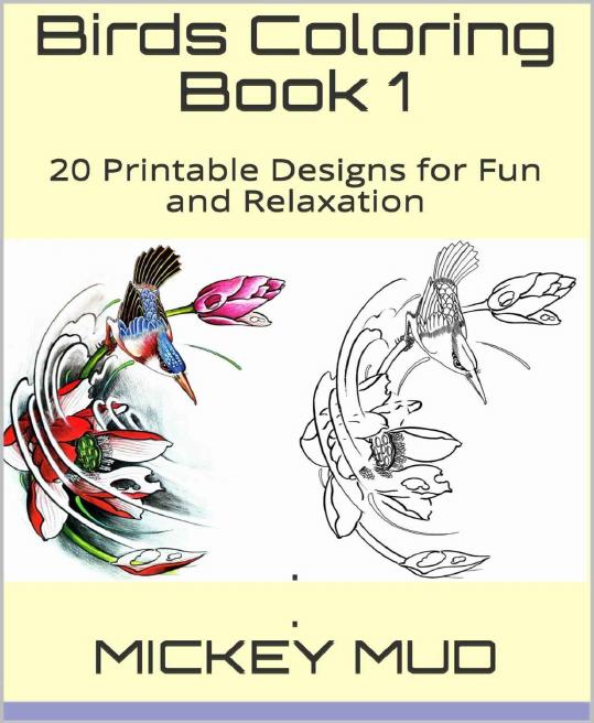 Birds Coloring Book 1 20 Printable Designs For Fun And Relaxation Mickey Mud Mud