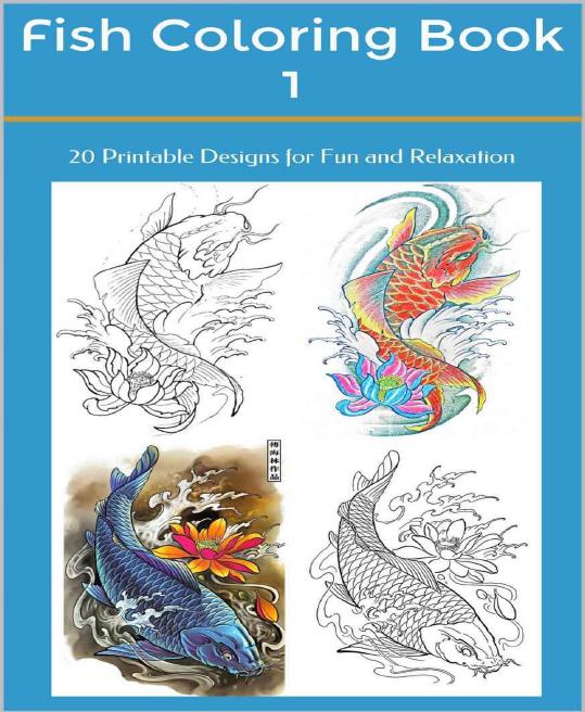 Fish Coloring Book 1 20 Printable Designs For Fun And Relaxation Mickey Mud Mud