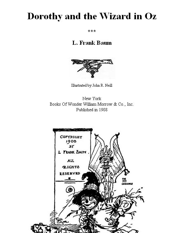 Dorothy And The Wizard In Oz Baum L Frank