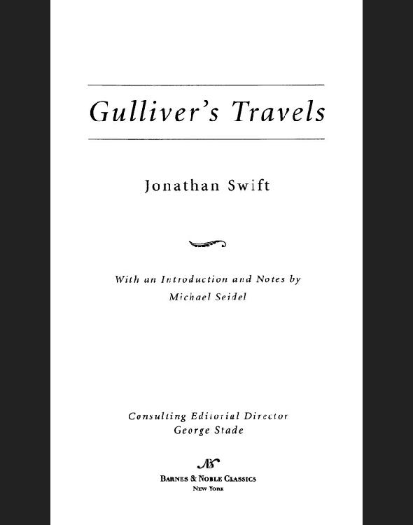 Gullivers Travels Swift Jonathan