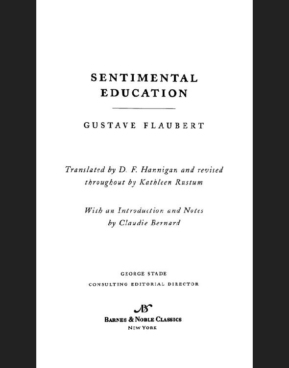 Sentimental Education Flaubert Gustave