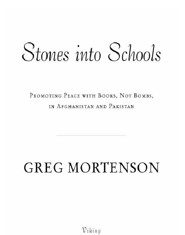 Stones Into Schools Mortenson Greg