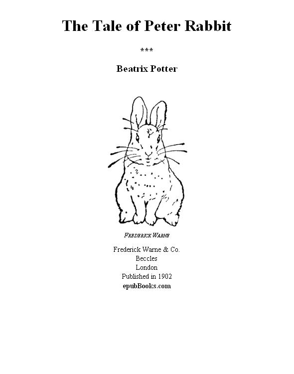 The Tale Of Peter Rabbit Potter Beatrix