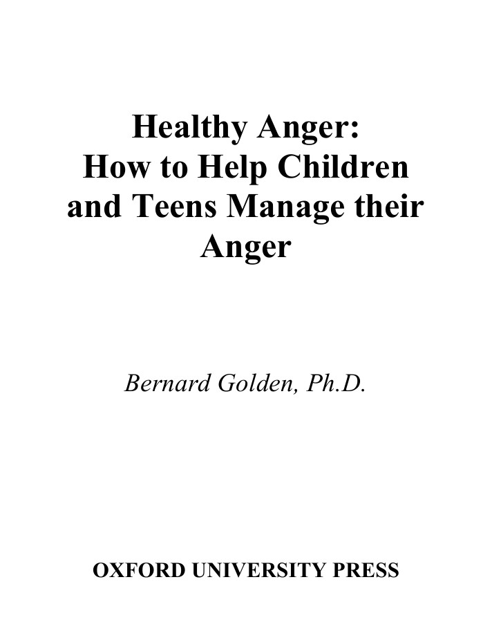 Healthy Anger How To Helppdf Golden Bernard