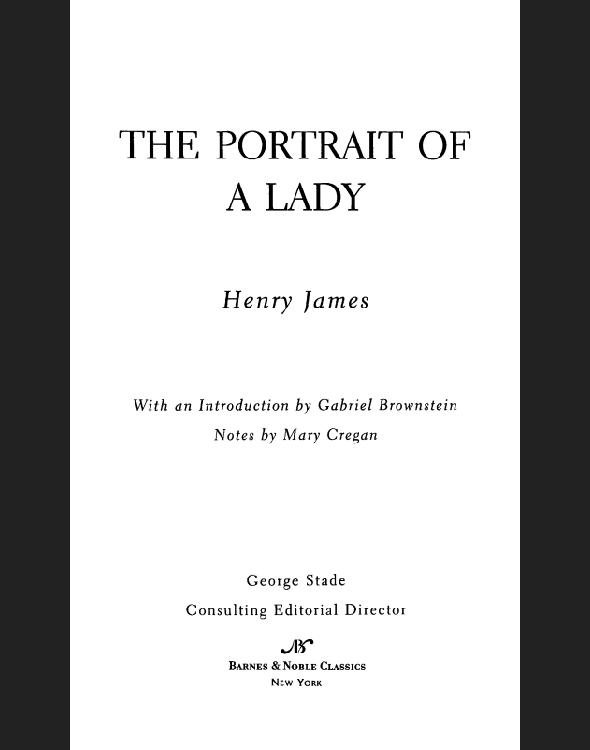 Portrait Of A Lady James Henry