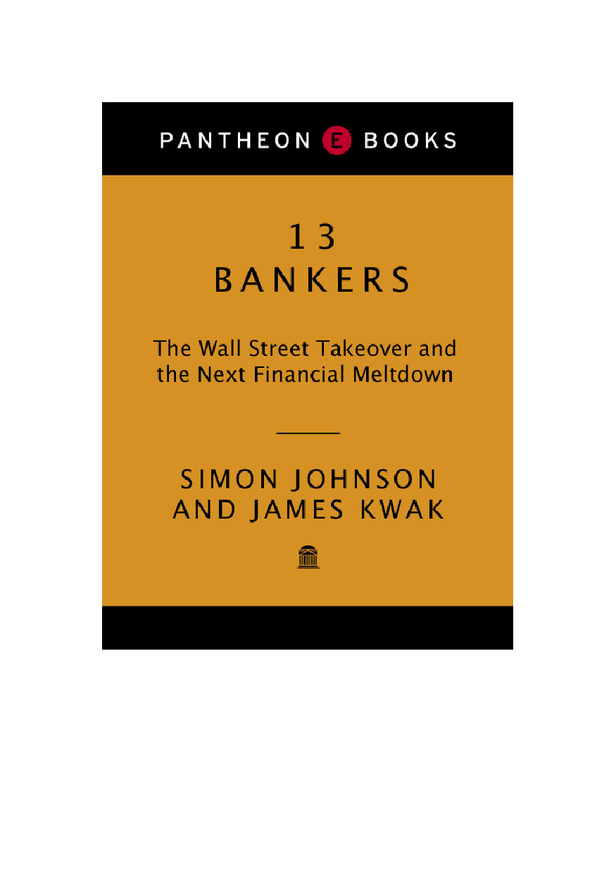 13 Bankers Simon Johnson James Kwak
