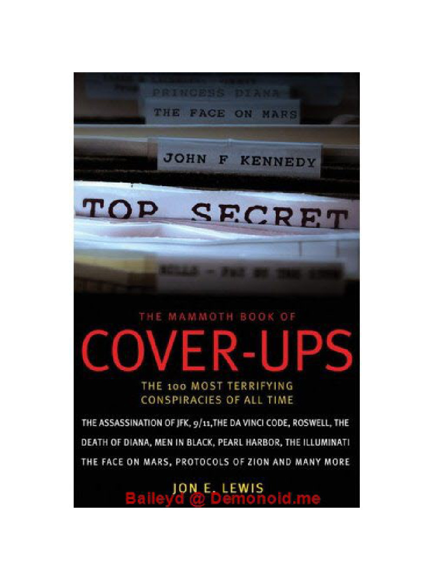The Mammoth Book Of Coverups Lewis Jon E Daffern Emma