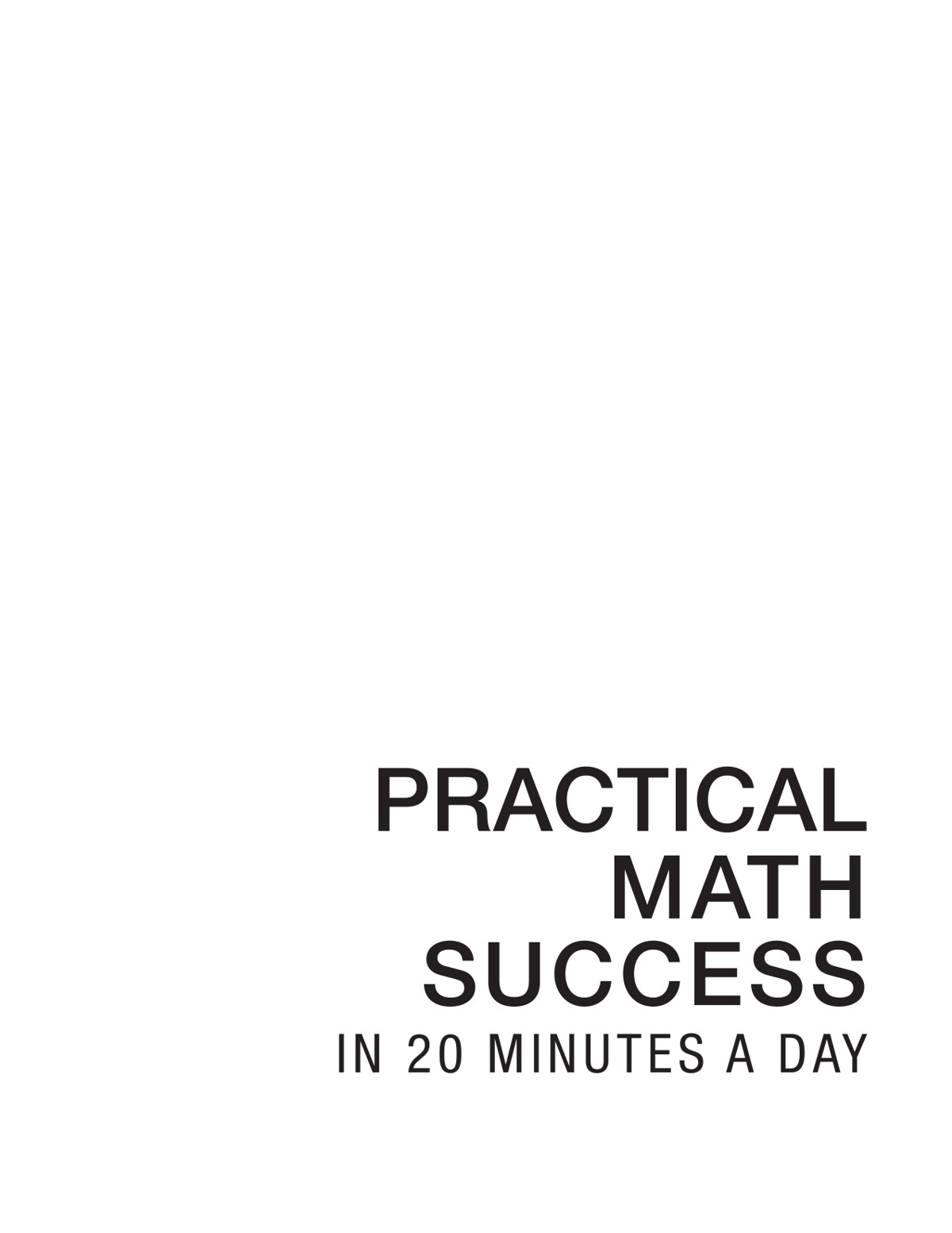 Practical Math Success In 20 Minutes A Day 3rd Edition Robinovitz Judith