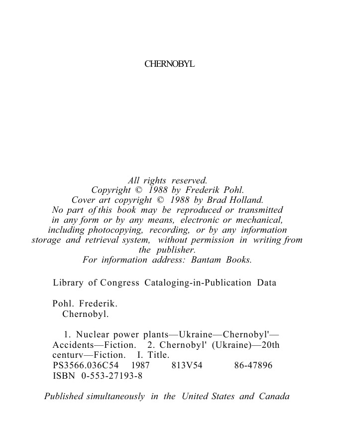 Chernobyl Pohl Frederik
