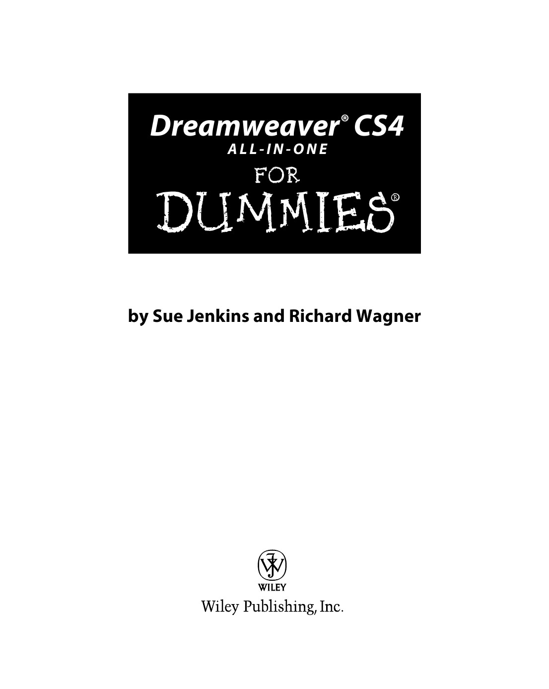 Dreamweaver Cs4 Allinone For Dummies Jenkins Sue Wagner Richard