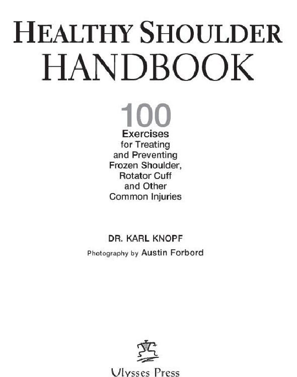 Healthy Shoulder Handbook Knopf Karl Forbord Austin