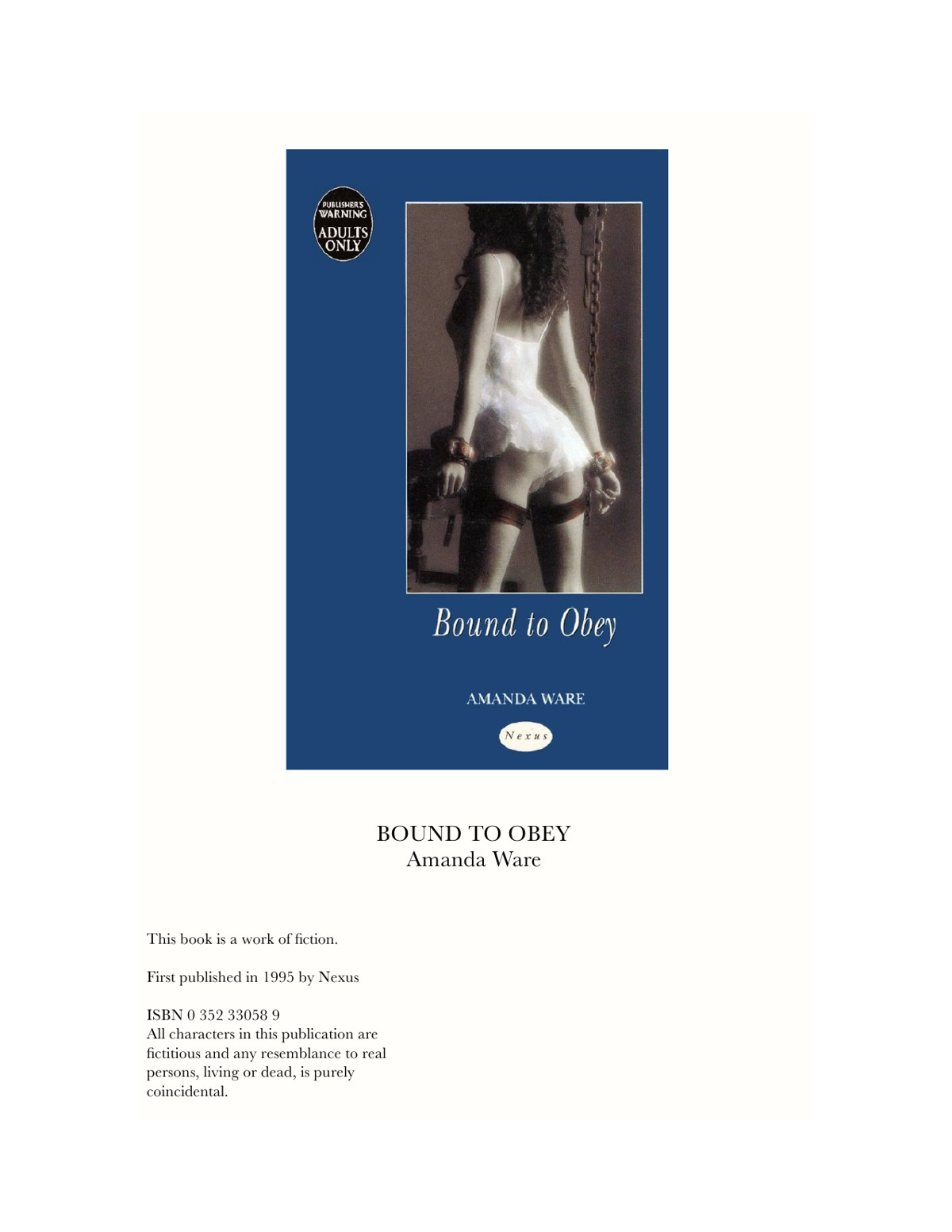 Bound To Obey Ware Amanda