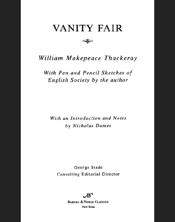 Vanity Fair Thackeray William Makepeace