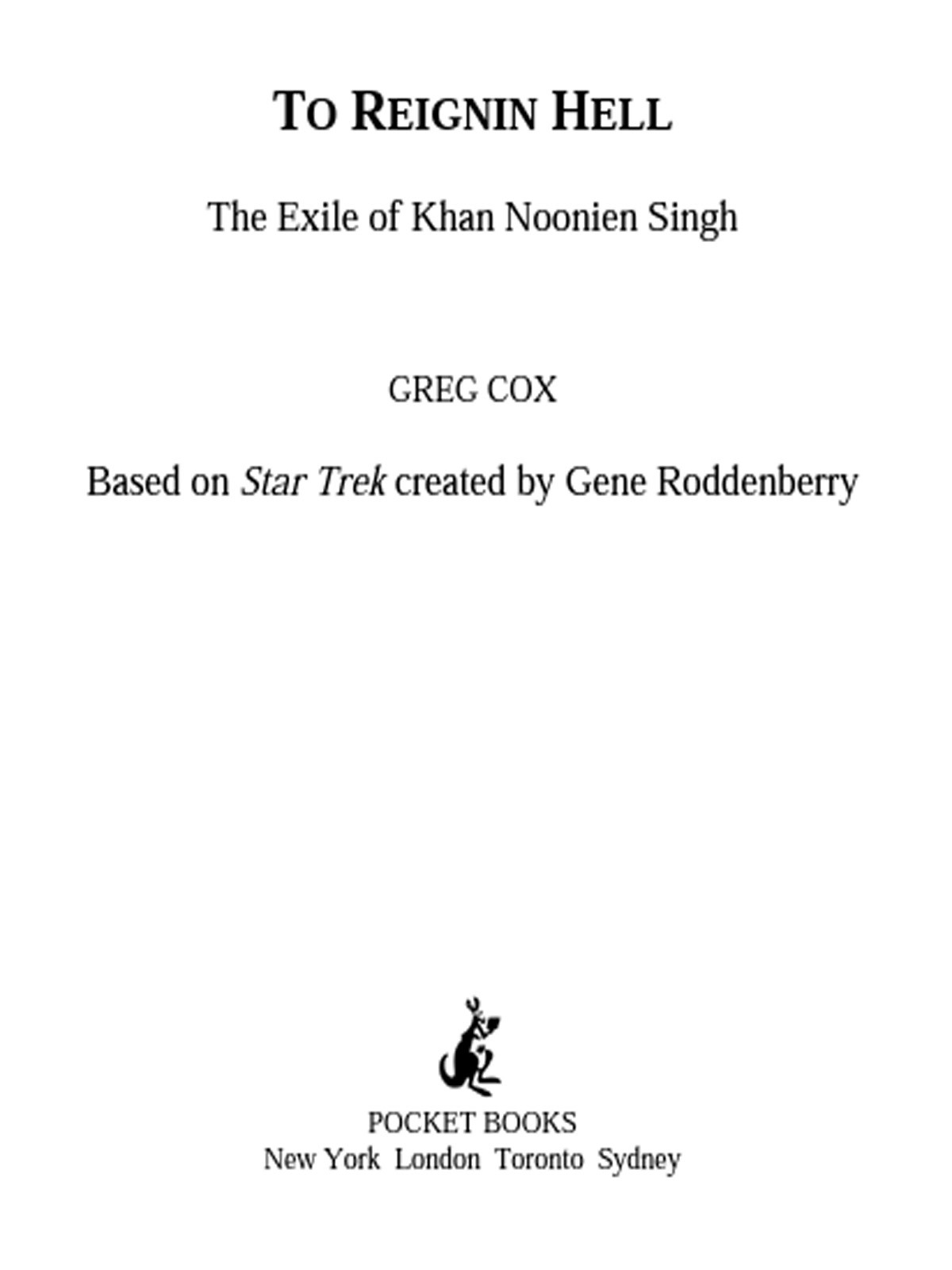 To Reign In Hell Greg Cox