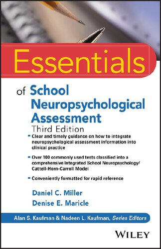 Essentials Of School Neuropsychological Assessment 3rd Edition Daniel C Miller Denise E Maricle